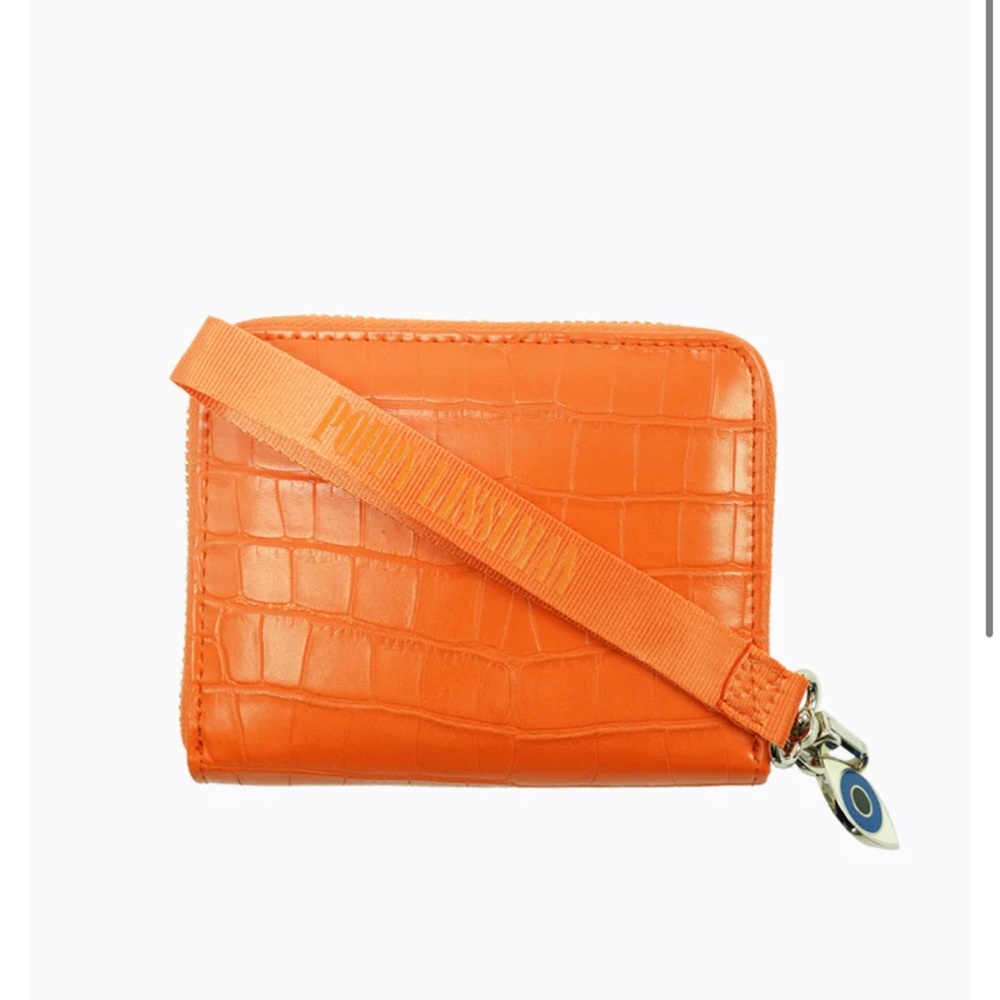 Poppy Lissiman Croc Wallet in Mandarine